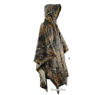 Poncho De Pluie Camouflage 3D Feuilles - Léger Et Polyvalent