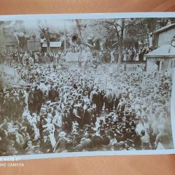 ARRIVEE DE JEAN JAURES, GREVE DES VERRIERS DE CARMAUX REPRODUCTION SUPERMARCHE