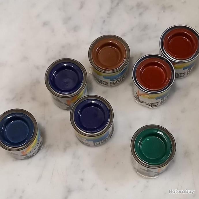 Lot de 7 pots de peinture pour maquette, modélisme Rainbow , 17 ml