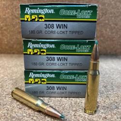 60 Cartouches Remington Core-Lokt Tipped - C/308 Win - 180 grains- New !!!