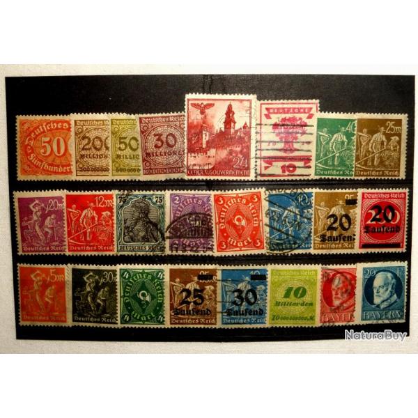 TIMBRES POSTAUX ALLEMANDES /SUPERINFLATION/IIIme REICH/SECONDE GUERRE.  /6893