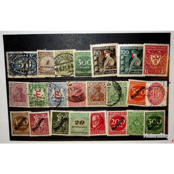 TIMBRES POSTAUX ALLEMANDES /SUPERINFLATION/IIIme REICH/SECONDE GUERRE.  /7025