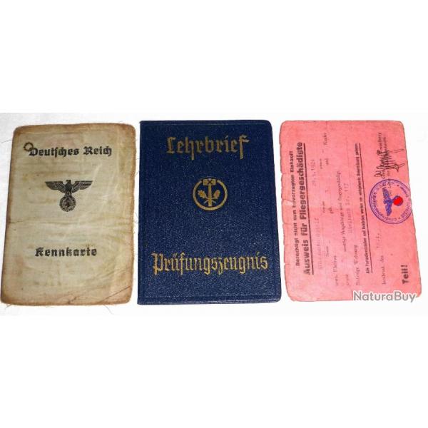 LOT de DOCUMENTS ALLEMANDS de la SECONDE GUERRE.  /6783