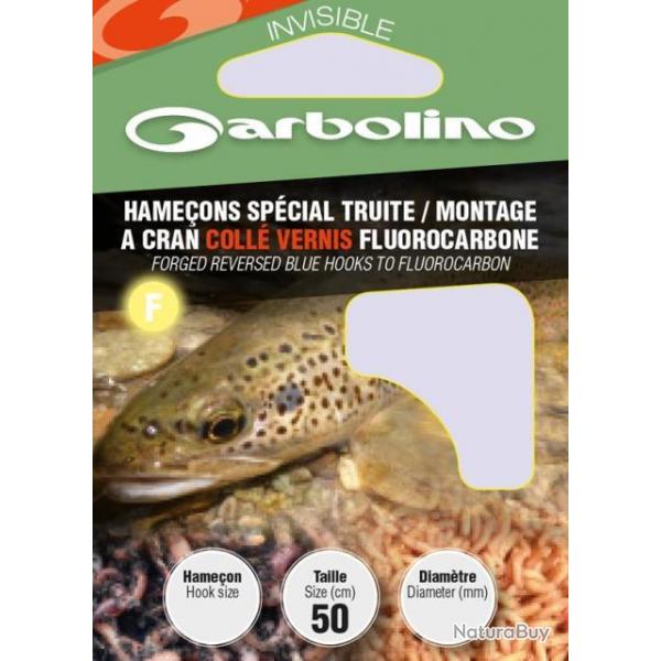 Hameons Garbolino spcial truite / montage  cran coll vernis fluorocarbone - Par 10 - N4 / 22