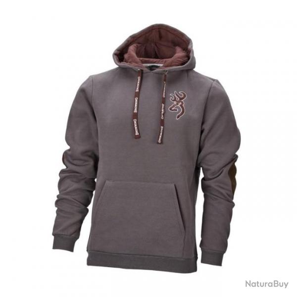 SWEATSHIRT A CAPUCHE BROWNING SNAPSHOT GRIS CENDR TAILLE L