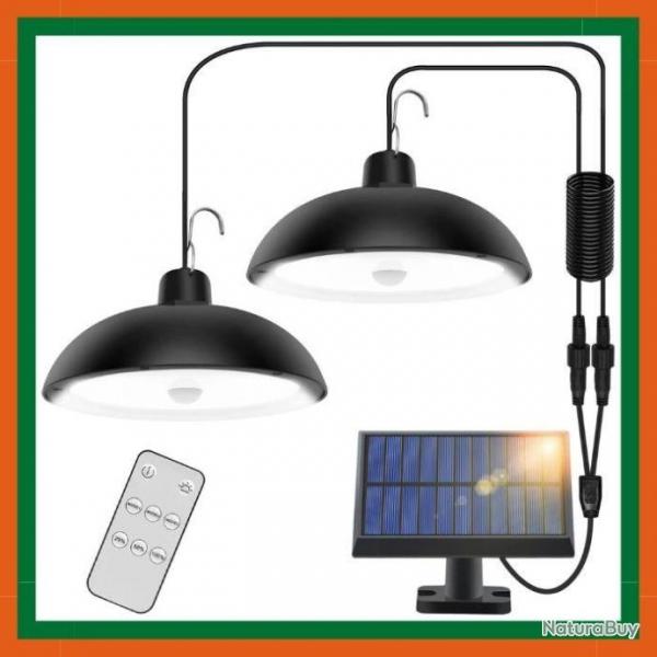 Kit de 2 lampes solaires - 360 - Panneau solaire - Camping, Jardin - Livraison gratuite
