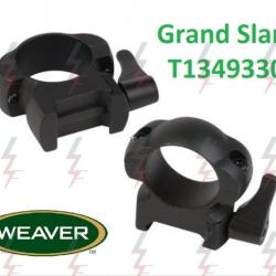 Collier acier WEAVER GRAND SLAM avec levier de verrouillage 1"/25,4mm extra haut noir