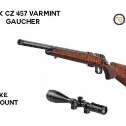 Pack CZ 457 VARMINT GAUCHER , lunette 3-12x50, silencieux 