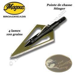 MAGNUS Stinger 4 Lames Pointes de chasse bilames fixes en acier inox avec bleeder - 85, 100, 125 & 1