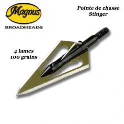 MAGNUS Stinger 4 Lames Pointes de chasse bilames fixes en acier inox avec bleeder - 85, 100, 125 & 1