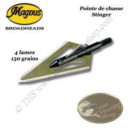 MAGNUS Stinger 4 Lames Pointes de chasse bilames fixes en acier inox avec bleeder - 85, 100, 125 & 1