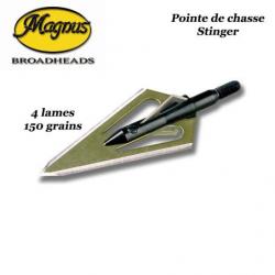 MAGNUS Stinger 4 Lames Pointes de chasse bilames fixes en acier inox avec bleeder - 85, 100, 125 & 1