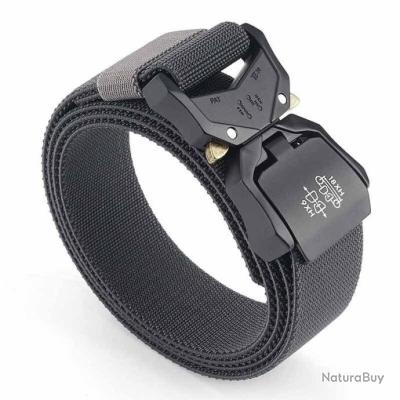 Ceinture Tactique Grise - Nylon Réglable - 38 Mm - Homme - Sans Marque