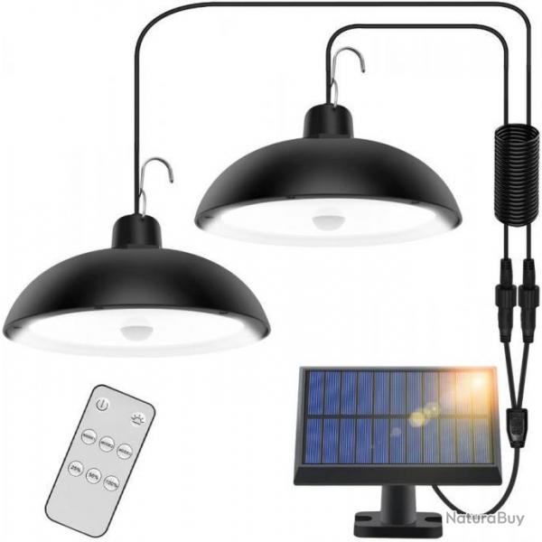 Kit de 2 lampes solaires - 360 - Panneau solaire - Tlcommande - Campements - Livraison gratuite