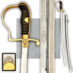 LUXUEUX & TRES RARE SABRE TYPE ALLEMAND LAME GRAVEE DE LA POLICE COLOMBIENNE ORIGINAL