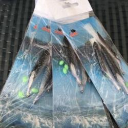 5 mitraillettes pêche en mer ou surf casting bar maquereau congre ...imitation anchois sardines.