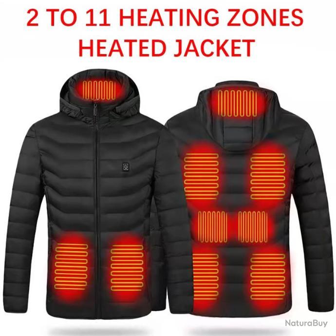 Veste chauffante polaire, veste chauffante USB coupe-vent vestes  chauffantes électriques, manteau chauffant électrique en fibre de  polyester, vestes