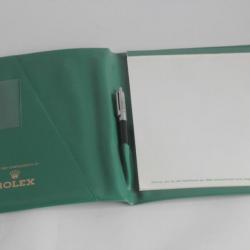 ROLEX Bloc notes publicitaire montre Rolex vert + Stylo