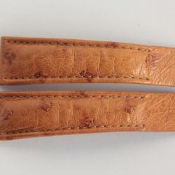 CORUM Bracelet pour montre cuir autruche marron 18 mm