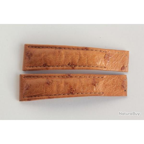 CORUM Bracelet pour montre cuir autruche marron 18 mm