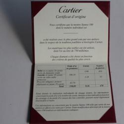 CARTIER Certificat d'origine Garantie Montre Santos 100 or diamants rubis
