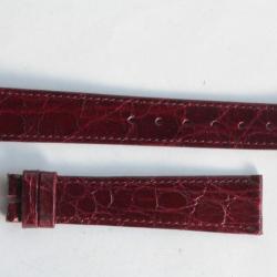 Bracelet montre Universal Genève croco bordeaux 16 mm vintage