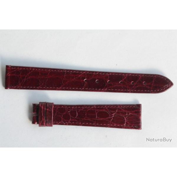Bracelet montre Universal Genve croco bordeaux 16 mm vintage