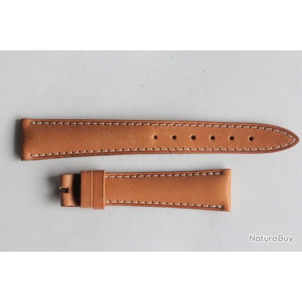 Bracelet montre Universal Genve cuir marron 17 mm vintage