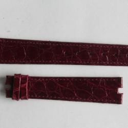 Bracelet montre Universal Genève croco bordeaux 17 mm vintage