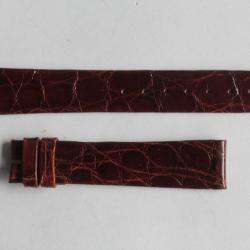 Bracelet montre Universal Genève croco marron 16 mm vintage
