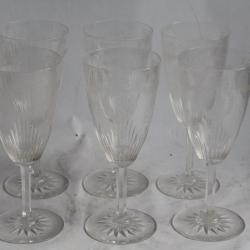 Six verres cristal taillé et gravé