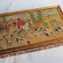 Boîte à biscuit tôle lithographiée Huntley Palmers Chasse Cecil Aldin