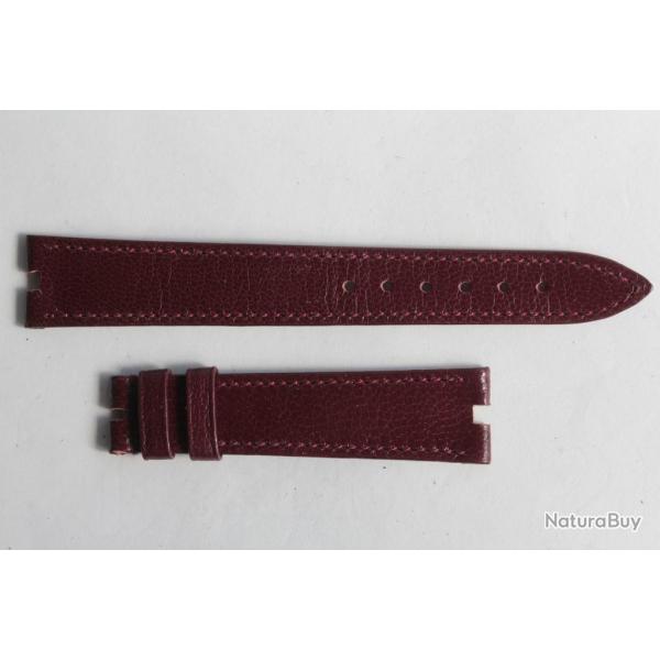 Bracelet montre Universal Genve cuir bordeaux 17 mm vintage