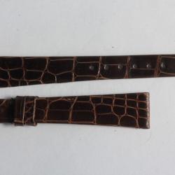Bracelet montre Universal Genève croco marron 15 mm vintage
