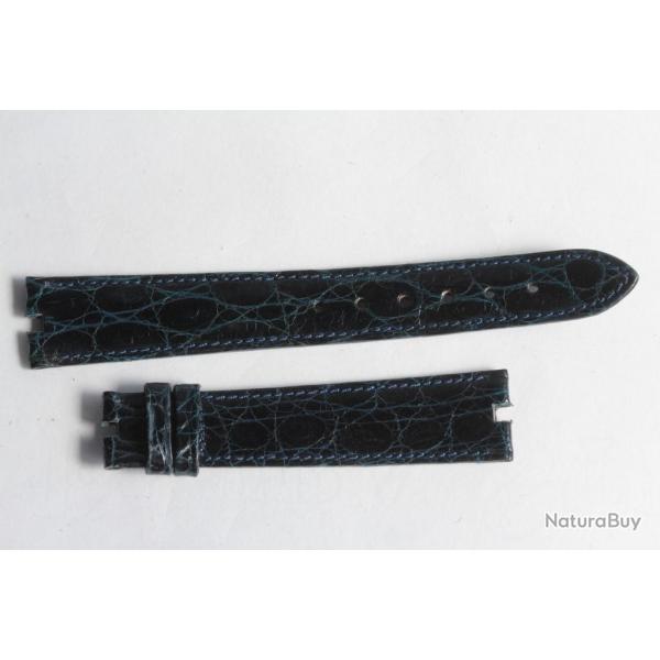 Bracelet montre Universal Genve croco bleu marine 17 mm vintage