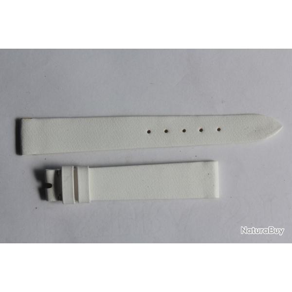 Bracelet montre Universal Genve cuir blanc 16 mm vintage