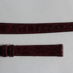 Bracelet montre Universal Genève croco bordeaux 12 mm vintage