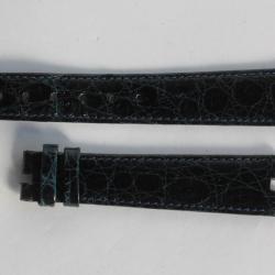Bracelet montre Universal Genève croco bleu marine 17 mm vintage
