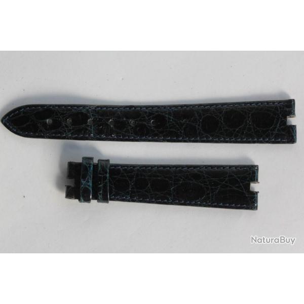 Bracelet montre Universal Genve croco bleu marine 17 mm vintage