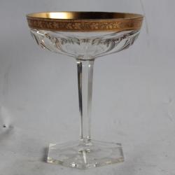 Coupe à champagne cristal Bohème frise dorée Vignes