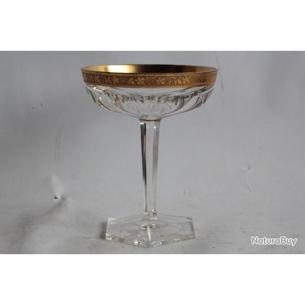 Coupe  champagne cristal Bohme frise dore Vignes