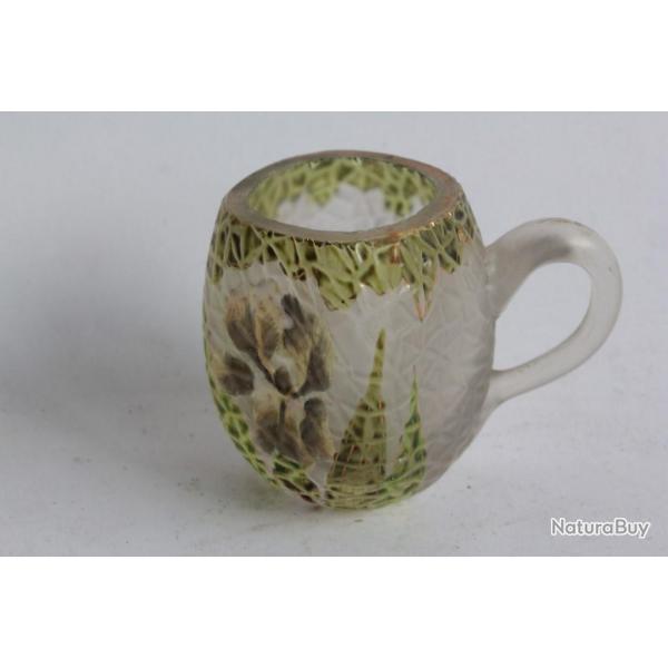 Ancien verre  liqueur maill Art nouveau
