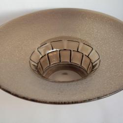 DAUM NANCY Grande coupe verre fumé