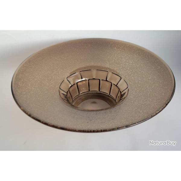 DAUM NANCY Grande coupe verre fum