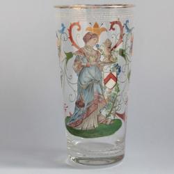 Grand verre de Bohème émaillé Egermann