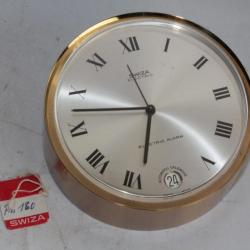 Pendulette de bureau Swiza electric alarm vintage 1970