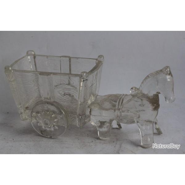 Vide poche verre Attelage Cheval.