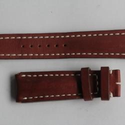 BREITLING Bracelet montre cuir marron 24 mm