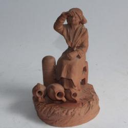 Sculpture terracotta Vieille femme Italie