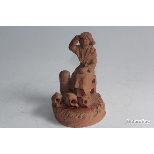 Sculpture terracotta Vieille femme Italie
